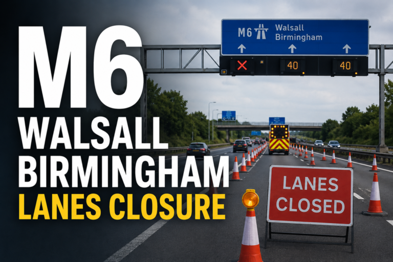 M6 Walsall Birmingham Lanes Closure