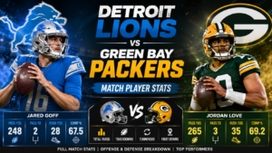 detroit lions vs green bay packers match player stats